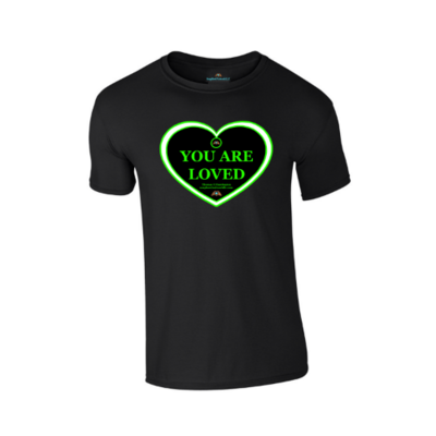 “You Are Loved” Green Heart Soft-Style T-Shirt