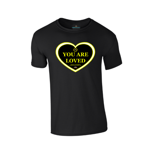 "You Are Loved" Soft-Style Yellow Heart T-Shirt