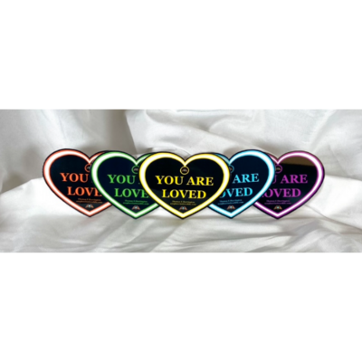 “You Are Loved” 5 Pack of Heart-shaped Vinyl Stickers