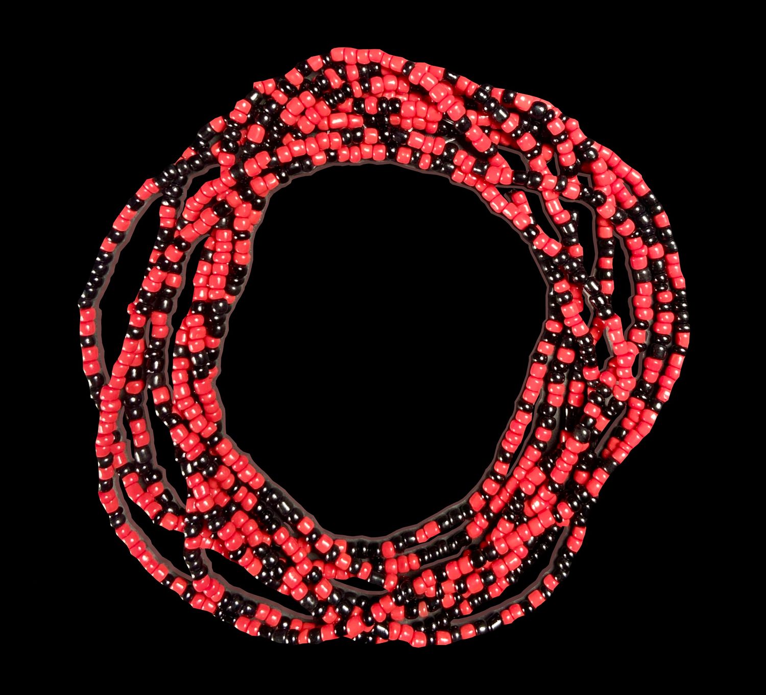 Red and Black waist beads