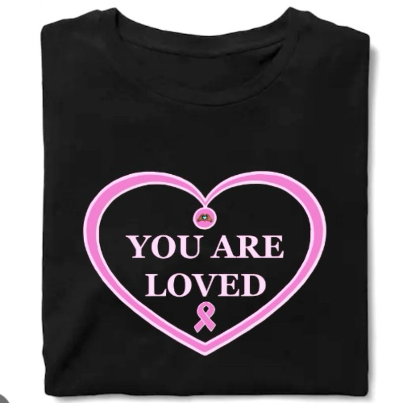 Breast Cancer Awareness Heart-Shaped T-Shirt