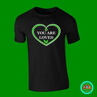 Plant-Based Love &quot;You Are Loved&quot; Heart-Shaped T-Shirt