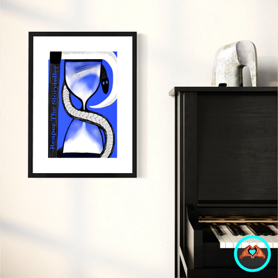 Reaper The Storyteller Logo Luster Print in sizes 11 × 17