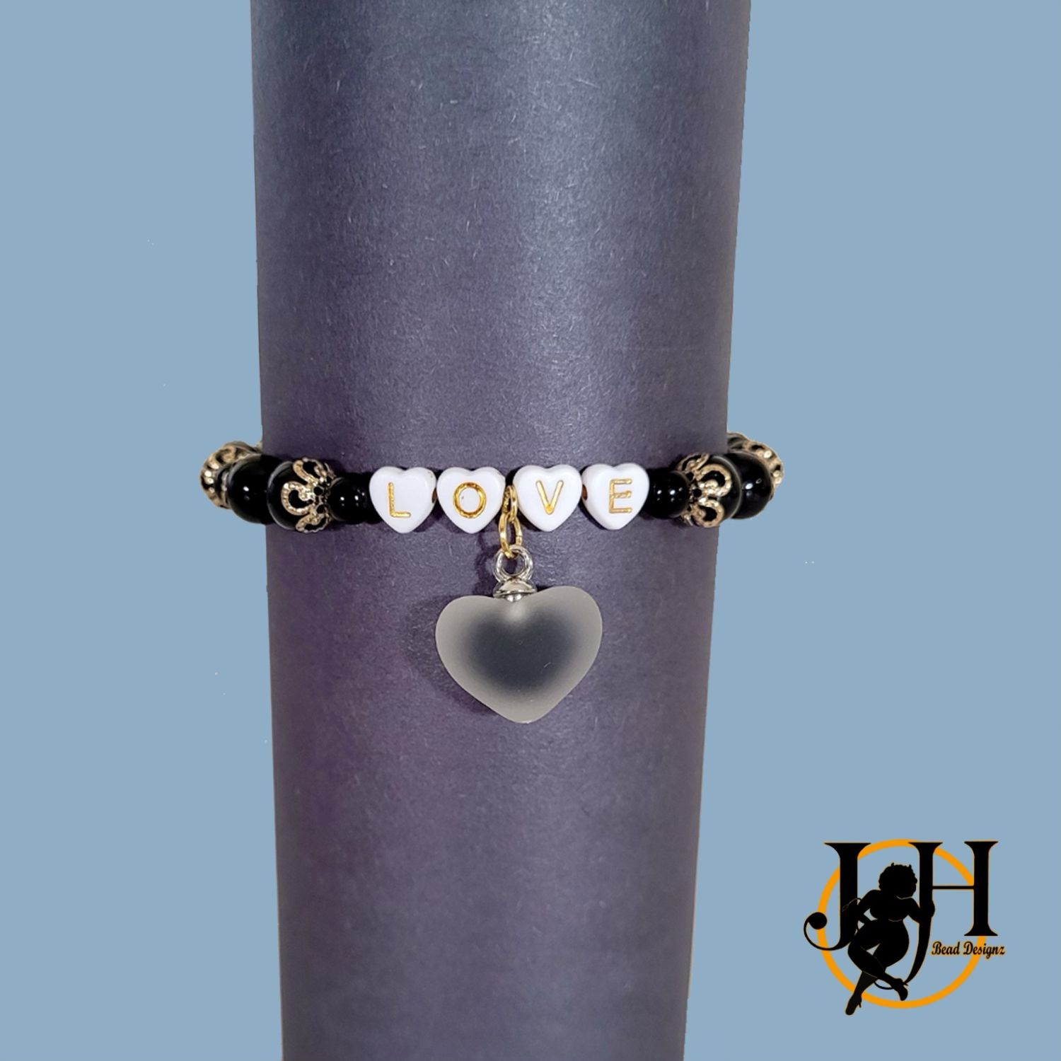 Black &amp; Gold Heart Bracelet