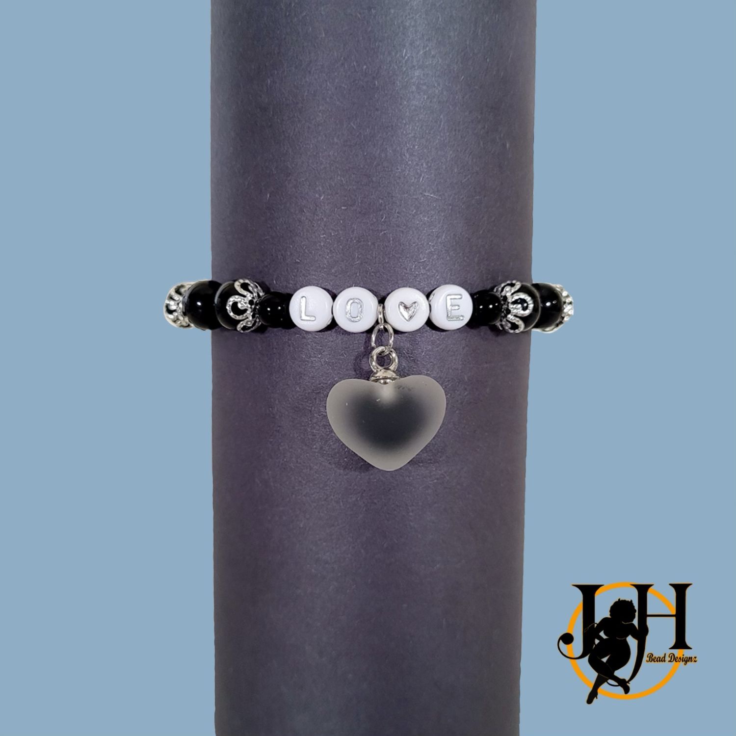 Black &amp; Silver Heart Bracelet
