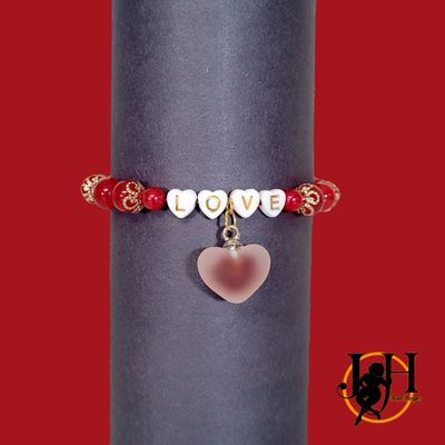 Red &amp; Gold Heart Bracelet