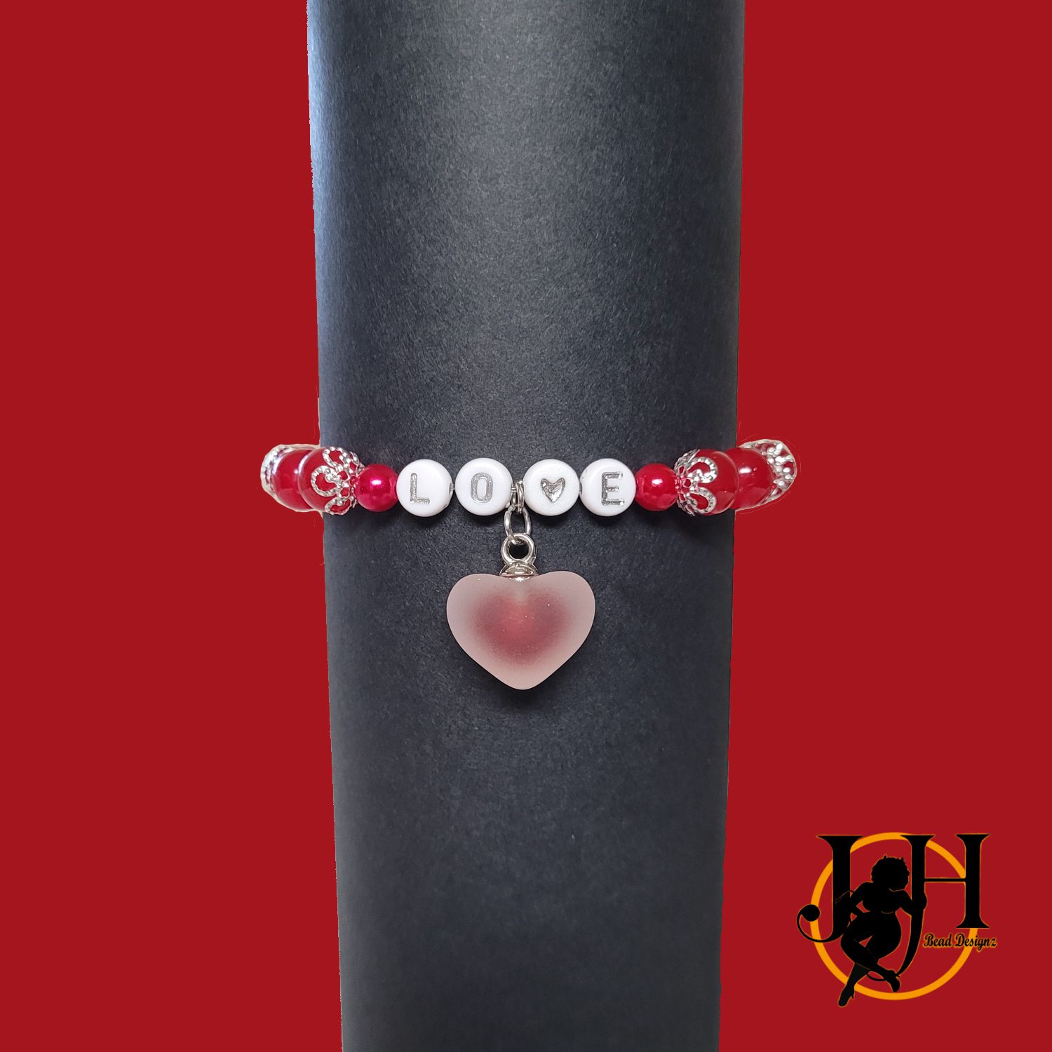 Red &amp; Silver Heart Bracelet
