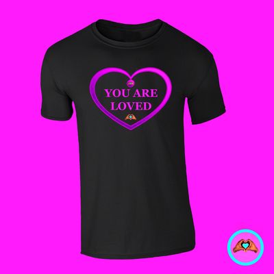 Light Purple &quot;You Are Loved&quot; Heart-Shaped T-Shirt