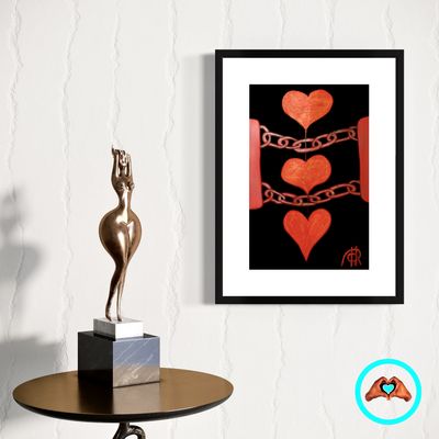 Chained Heart Luster Print in sizes 11 × 17