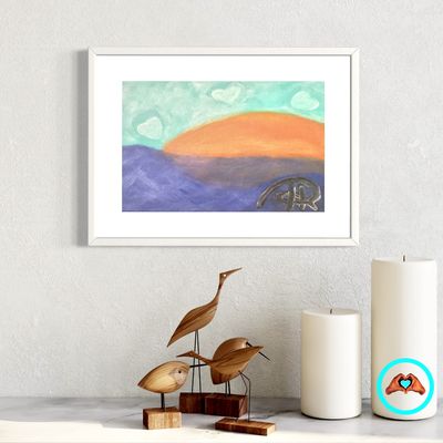 Love At Sunset Luster Print in sizes 11 × 17