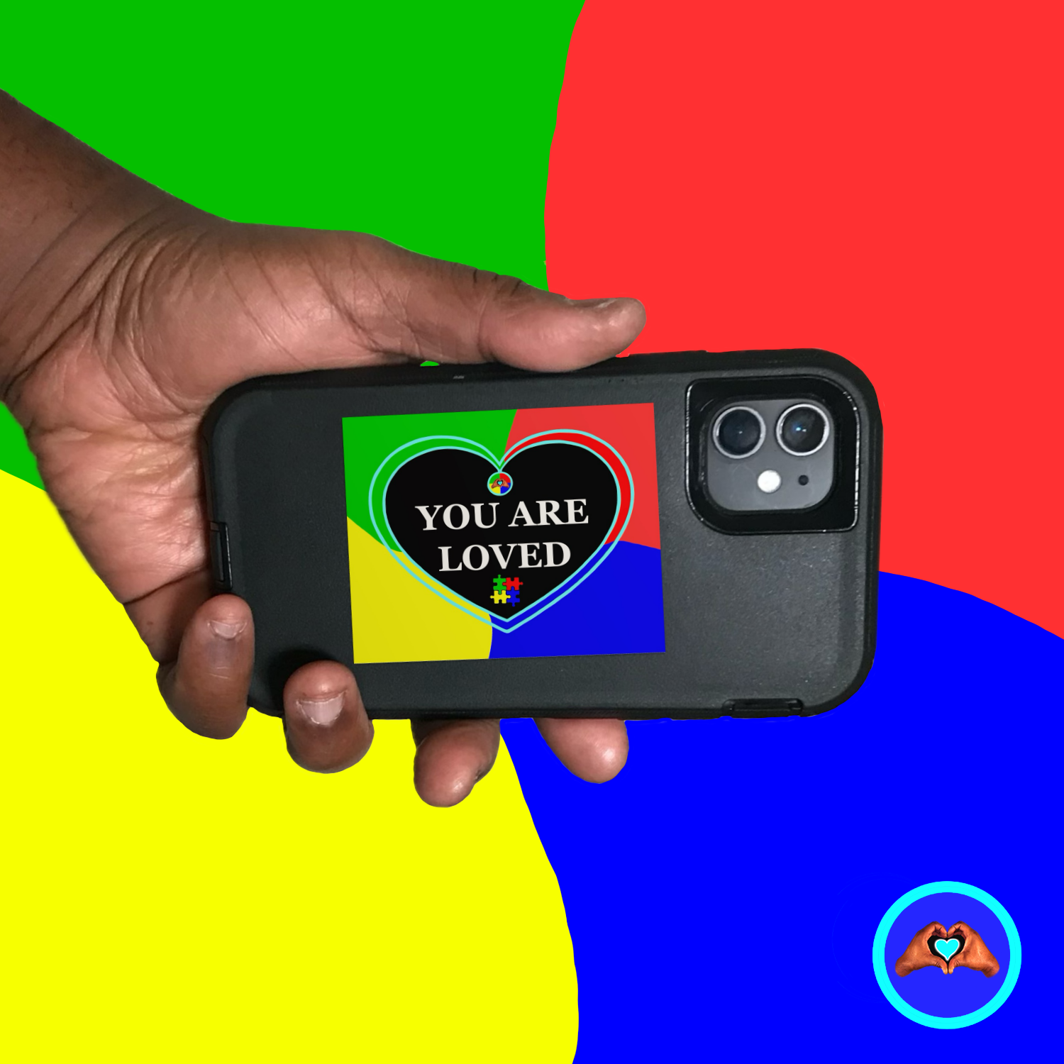 Autism Awareness "You Are Loved" Heart Vinyl Sticker