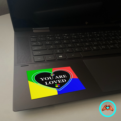Autism Awareness "You Are Loved" Heart Vinyl Sticker
