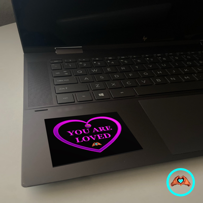 Purple “You Are Loved” Heart Vinyl Sticker