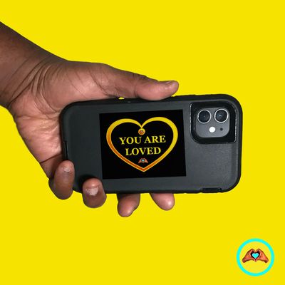 Yellow "You Are Loved" Heart Vinyl Sticker