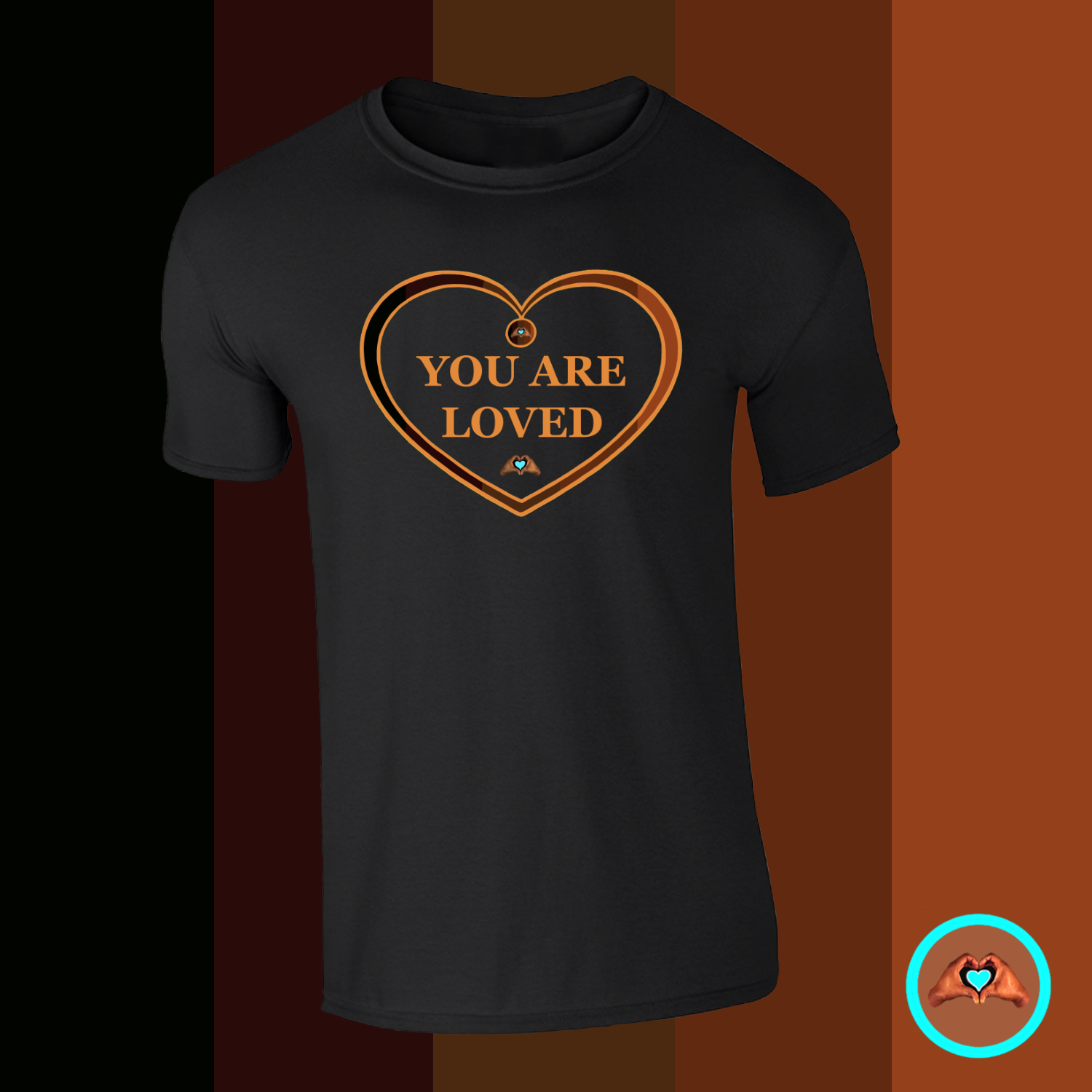 Melanin Love "You Are Loved"  Heart T-Shirt