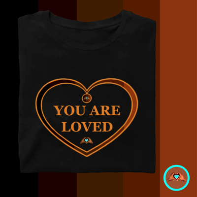 Melanin Love "You Are Loved"  Heart T-Shirt