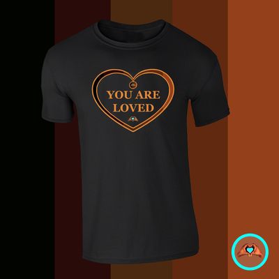 Melanin Love "You Are Loved"  Heart T-Shirt