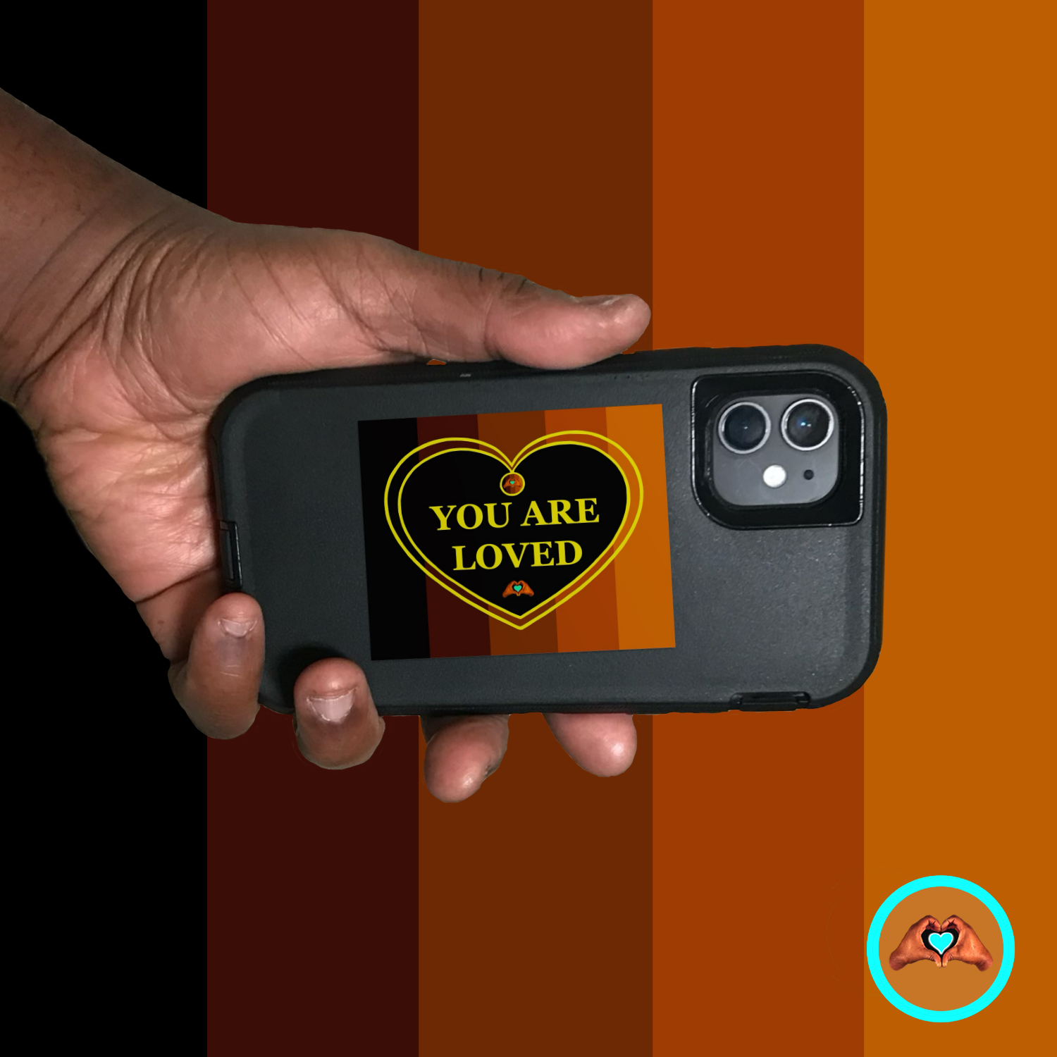 Melanin Love Vinyl Heart Sticker