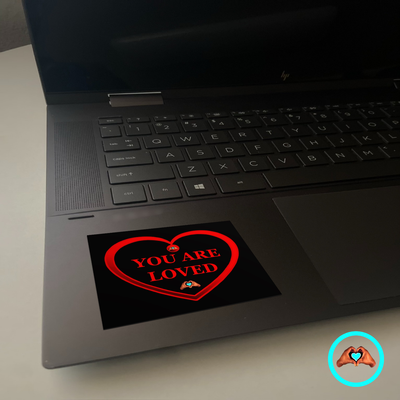 Red "You Are Loved" Heart Vinyl Sticker