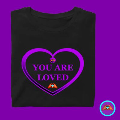 Purple “You Are Loved” Heart T-Shirt