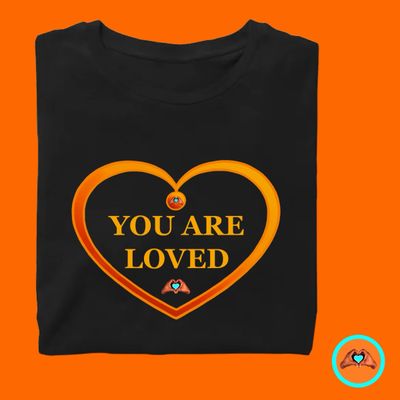 Orange “You Are Loved” Heart T-Shirt