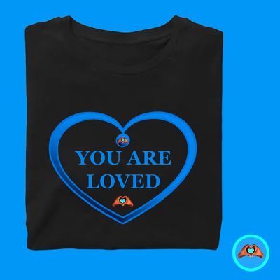 Blue “You Are Loved” Heart T-Shirt