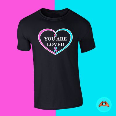 SIDS Awareness "You Are Loved" Heart-Shaped T-Shirt