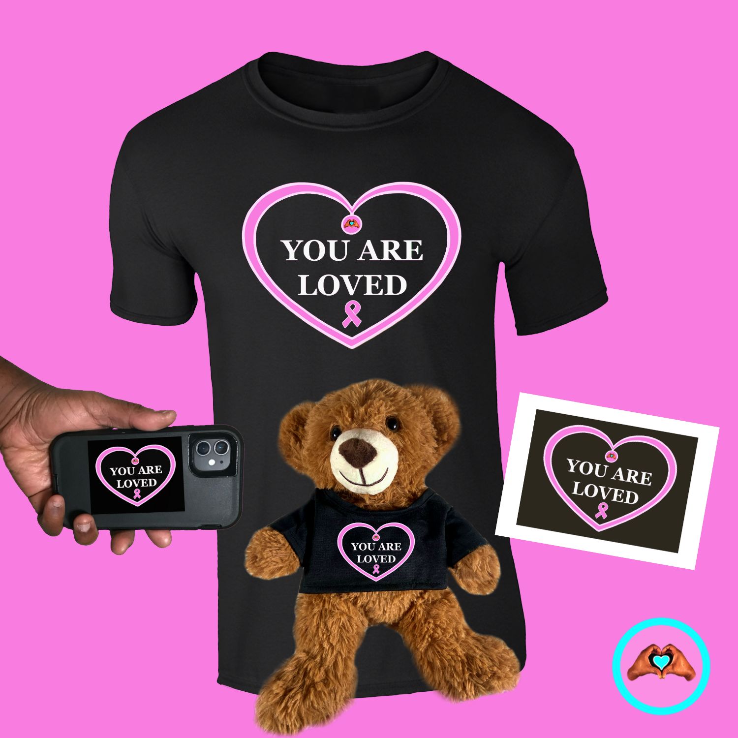 Breast Cancer Awareness "You Are Loved" Heart Bundle