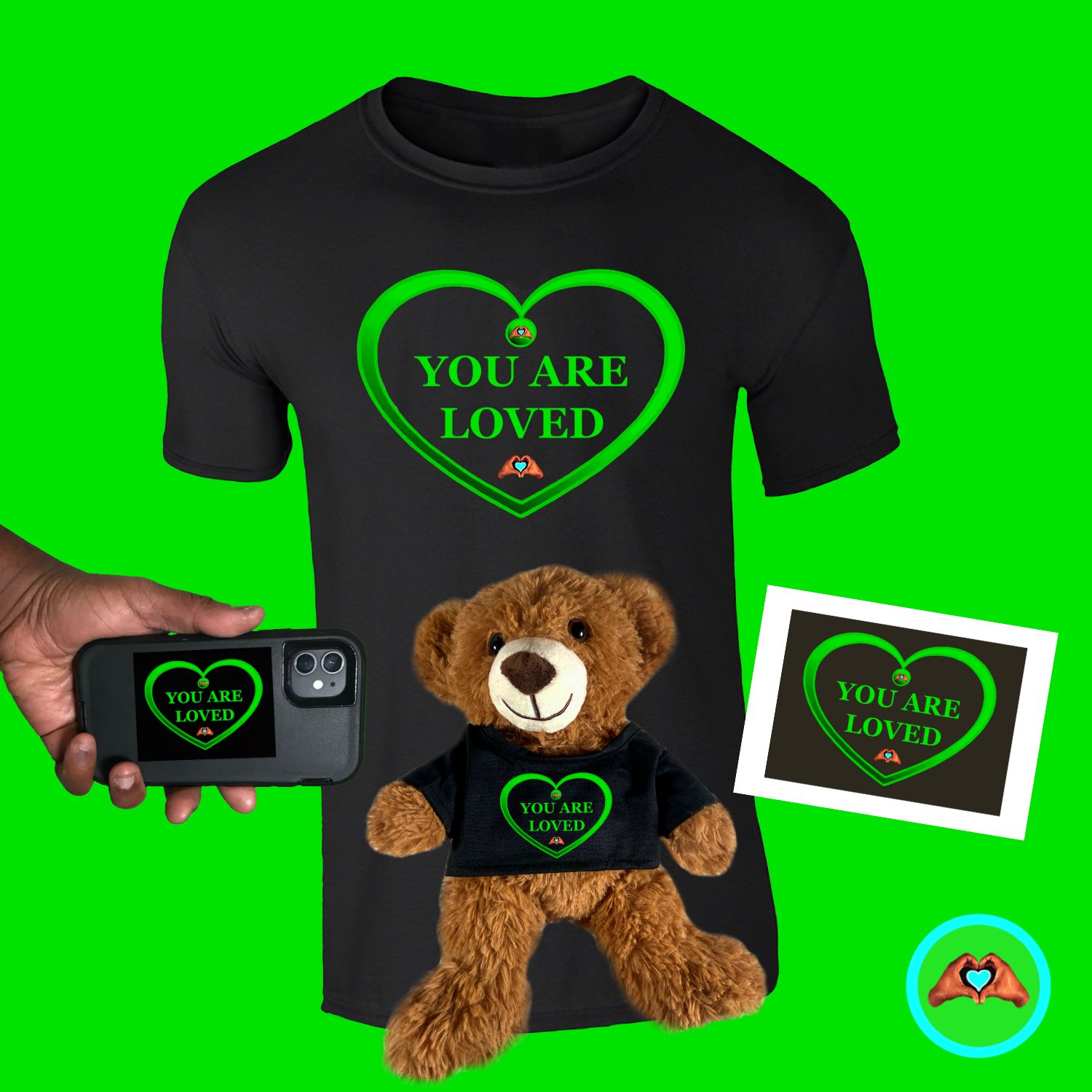 Green "You Are Loved" Heart Bundle