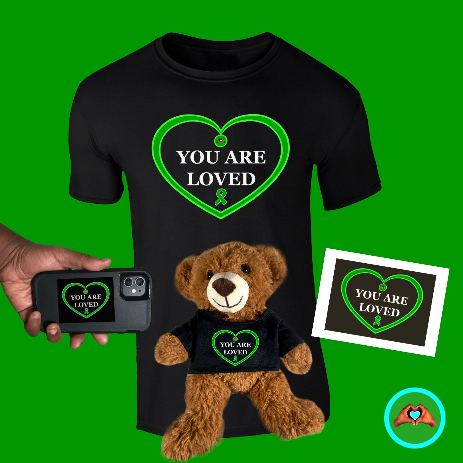 Mental Health Awareness "You Are Loved" Heart Bundle