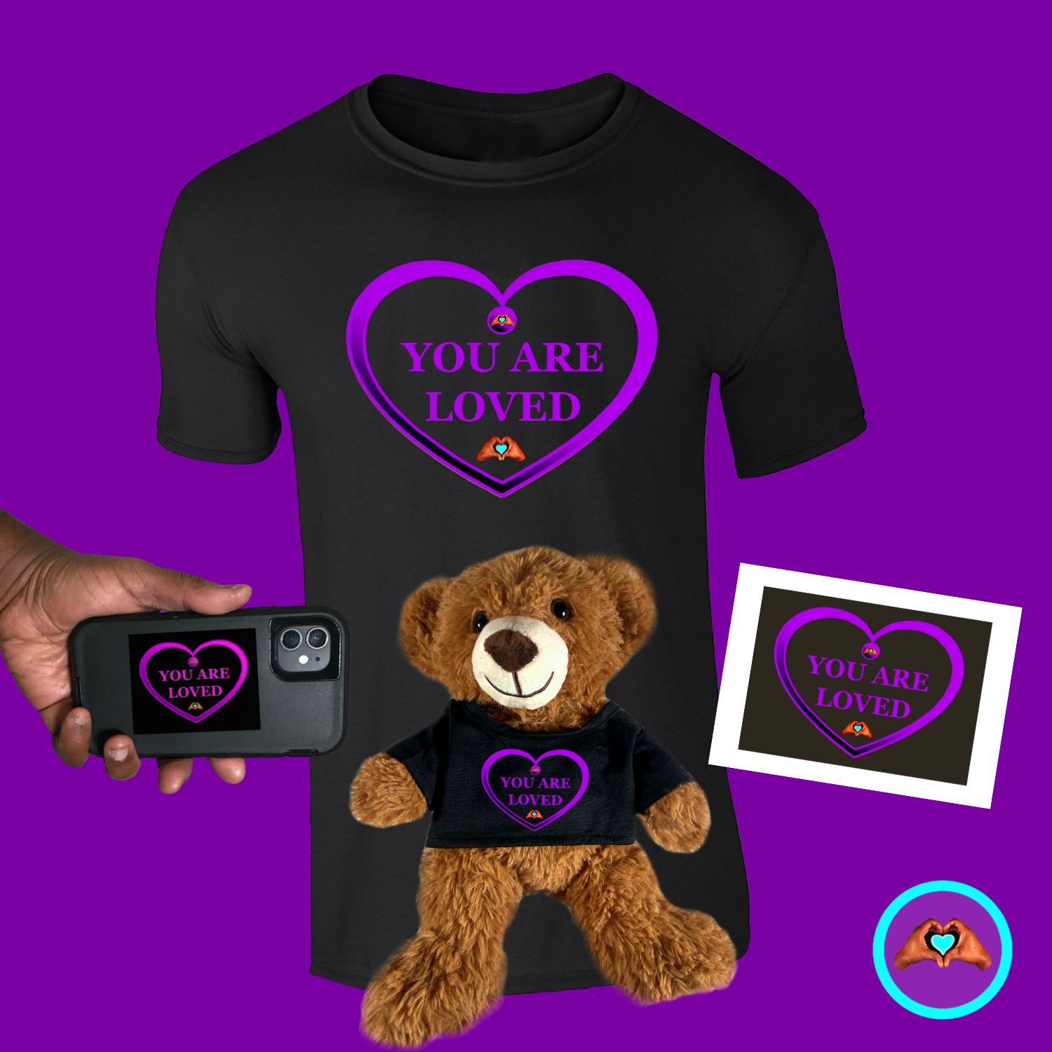 Purple "You Are Loved" Heart Bundle