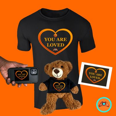 Orange "You Are Loved" Heart Bundle