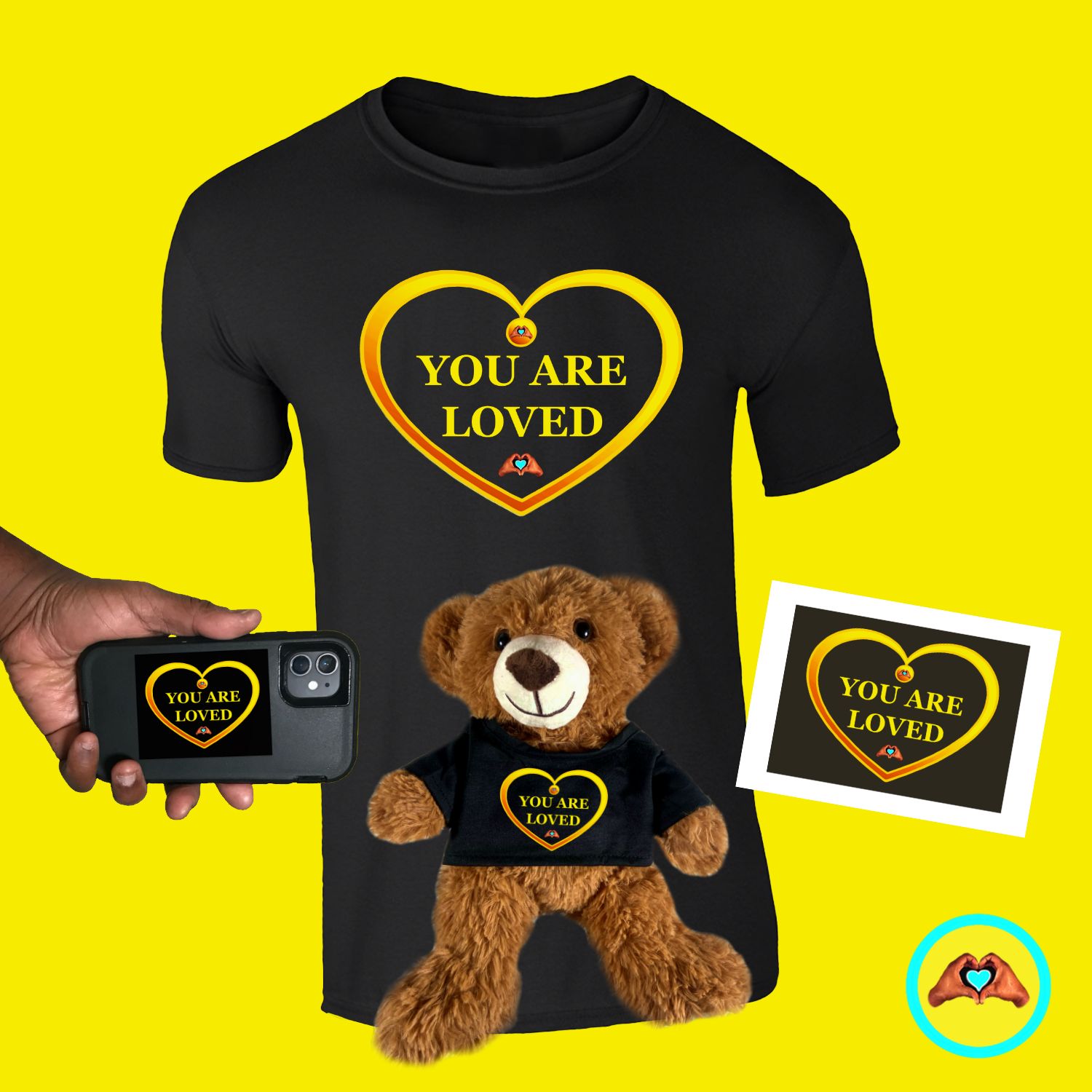 Yellow "You Are Loved" Heart Bundle