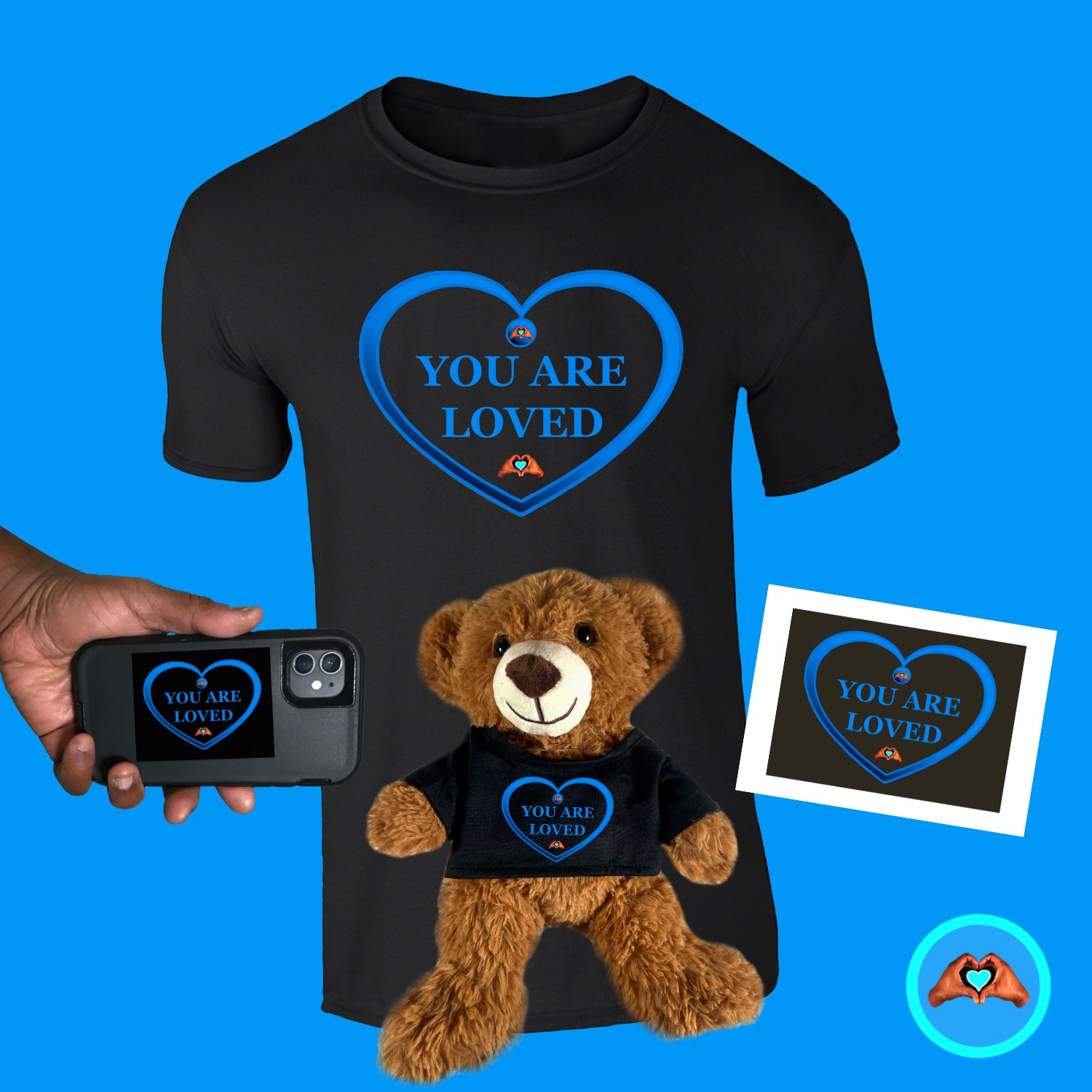 Blue "You Are Loved" Heart Bundle