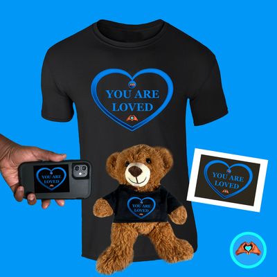 Blue "You Are Loved" Heart Bundle