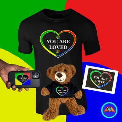 Autism Awareness "You Are Loved" Heart Bundle