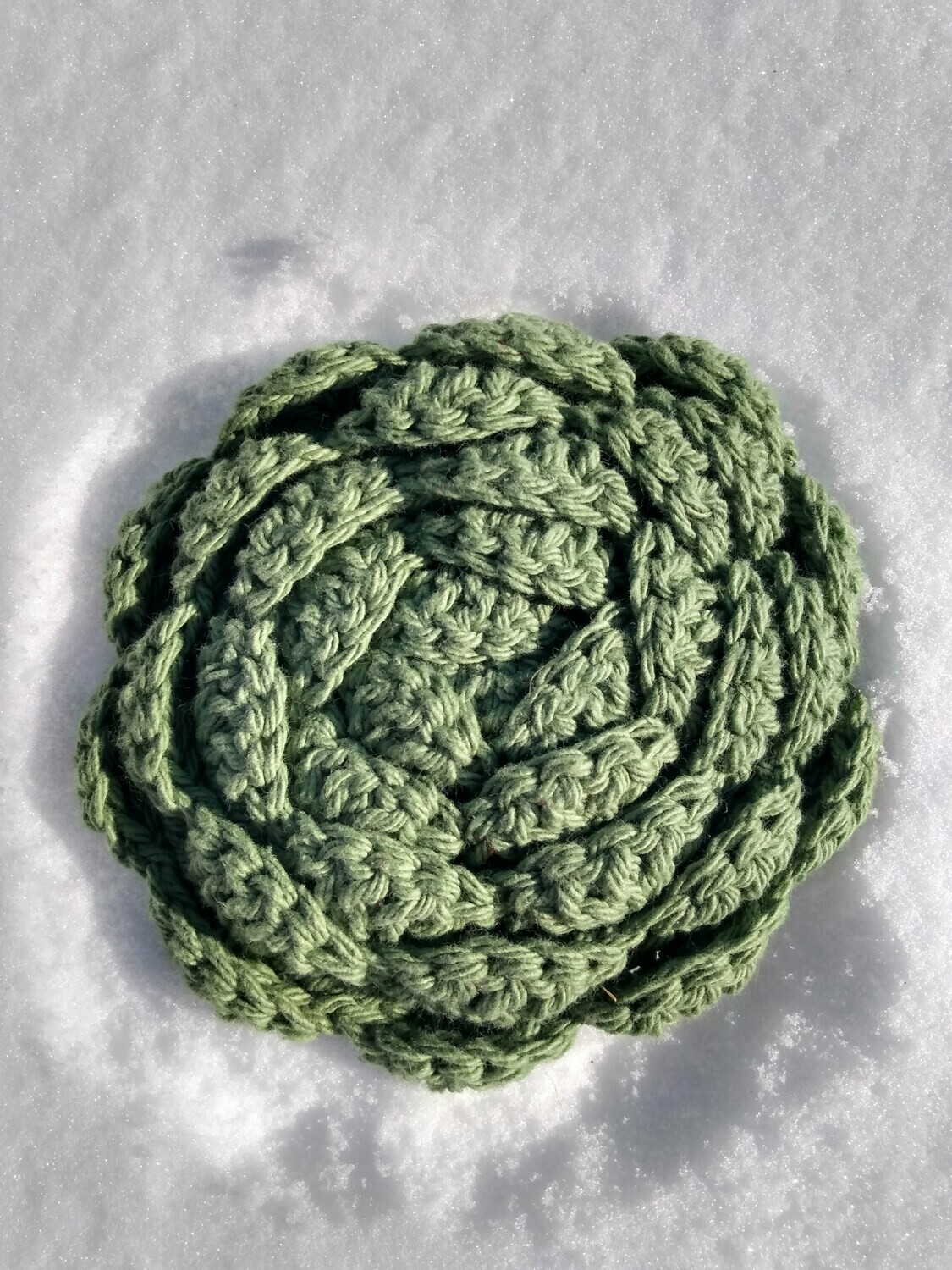 Crocheted Cotton Loofah Sage