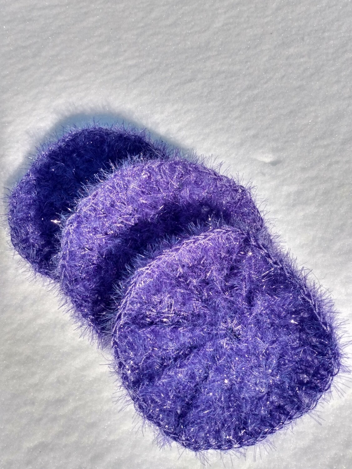 Crocheted Sanddollar Scrubbie Purple