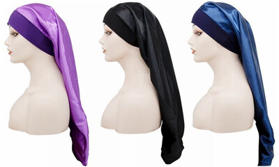 LONG SATIN BONNET by Xtensionsja