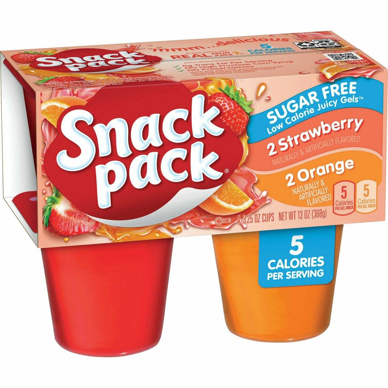 Snack Pack Strawberry/Organge Juicy Gels Sugar Free