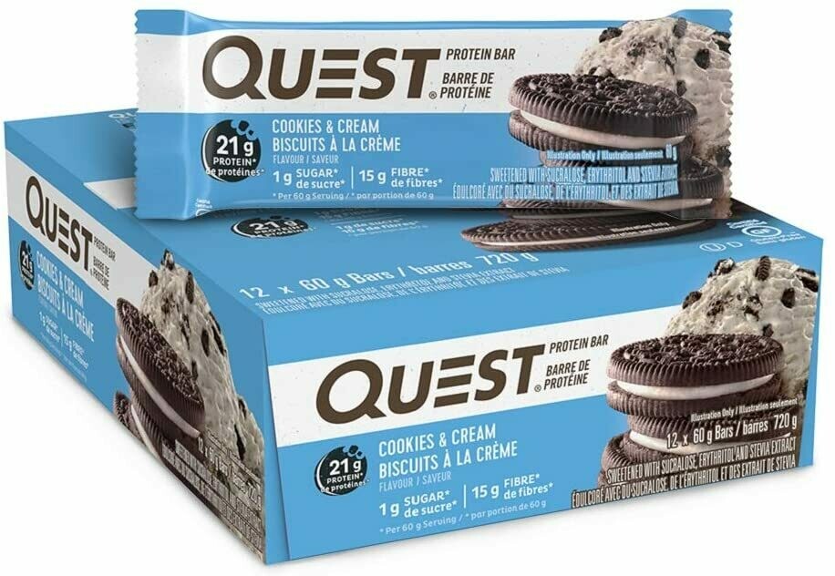 Quest Cookies & Cream Protein Bars (12 Pack Box)