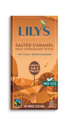 Lily's Salted Caramel Milk Chocolate 40% Cocoa Stevia Sweetened