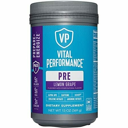 Vital Performance Pre Workout Lemon Grape Collagen + Caffeine PHASE 1