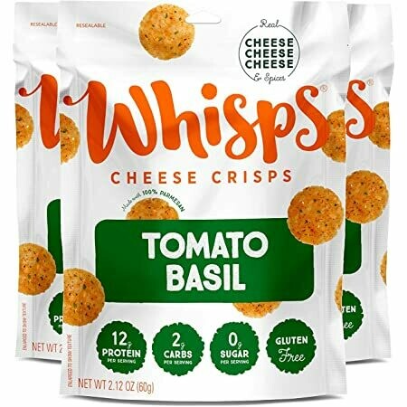 Whisps Cheese Crisps Tomato Basil Keto Friendly
