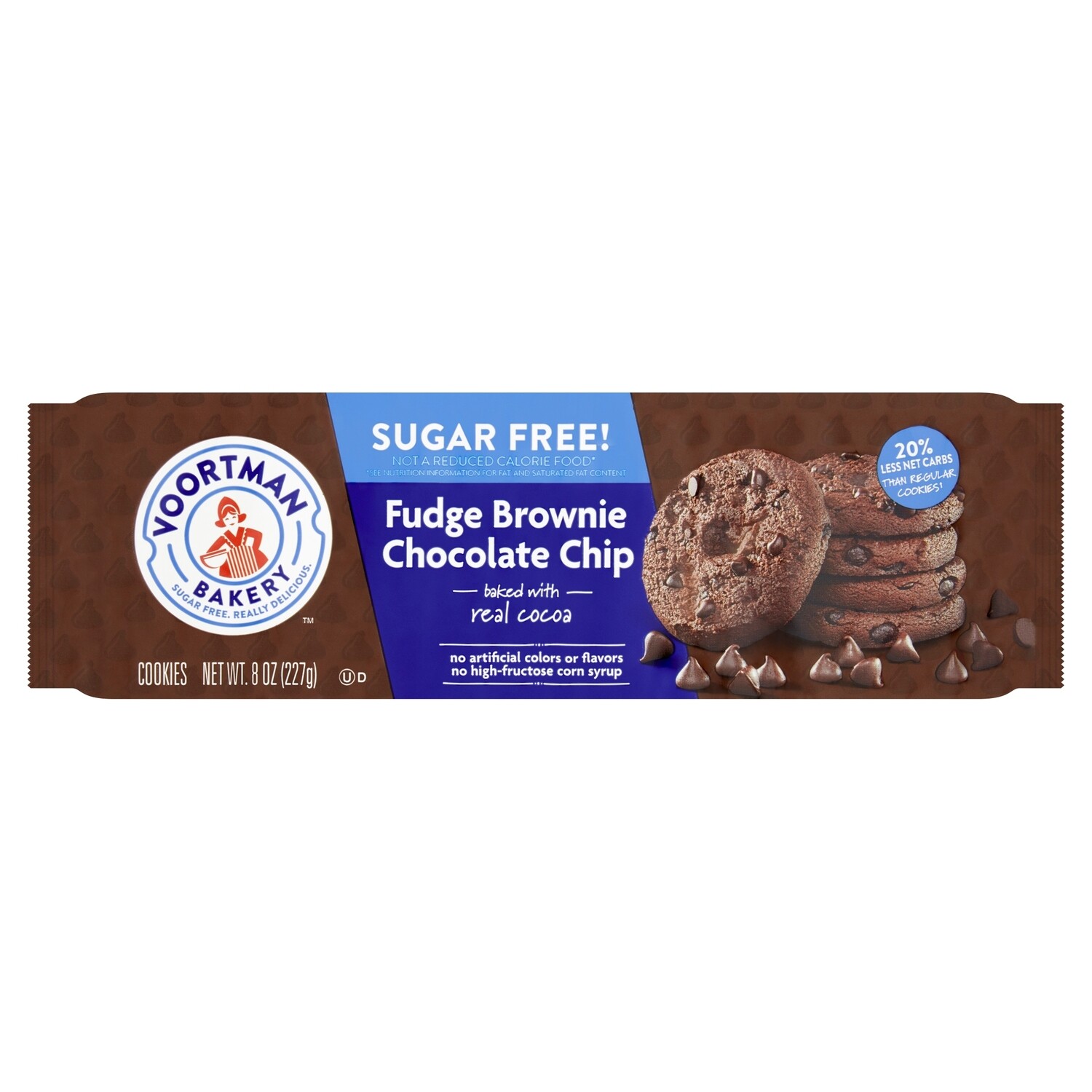 Voortman Bakery Fudge Brownie Chocolate Chip Cookies SUGAR FREE