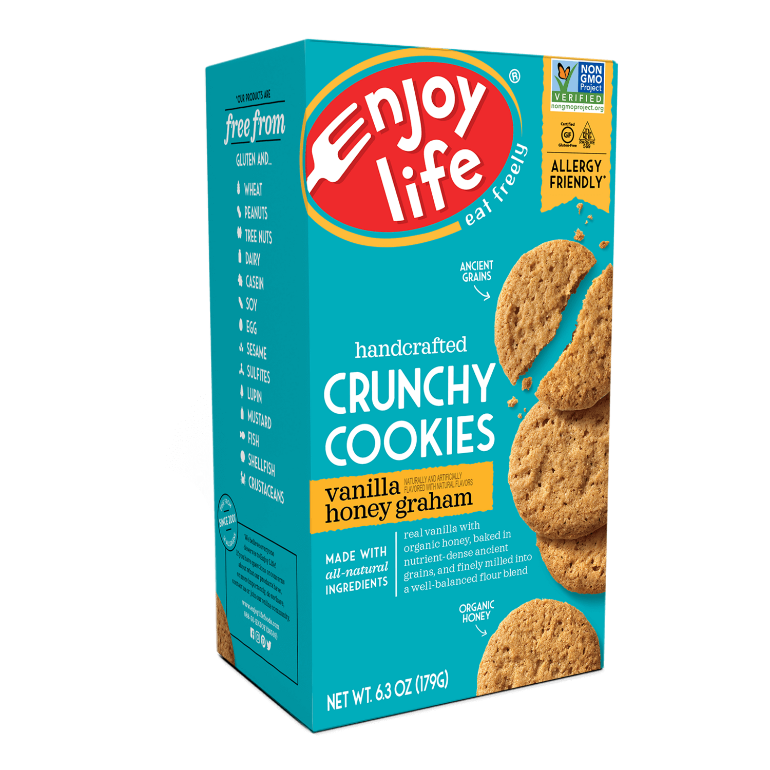 Enjoy Life Crunchy Cookies Vanilla Honey Graham Allergy Friendly Gluten Free