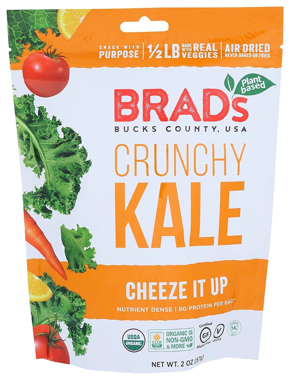 Brad's Crunchy Kale Naturals Cheeze it up