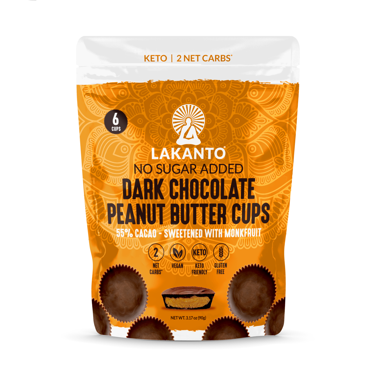 Lakanto No Sugar Added Dark Chocolate Peanut Butter Cups