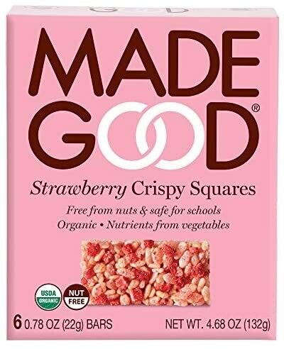 Made Good Organic Strawberry Crispy Squares 6 Pack