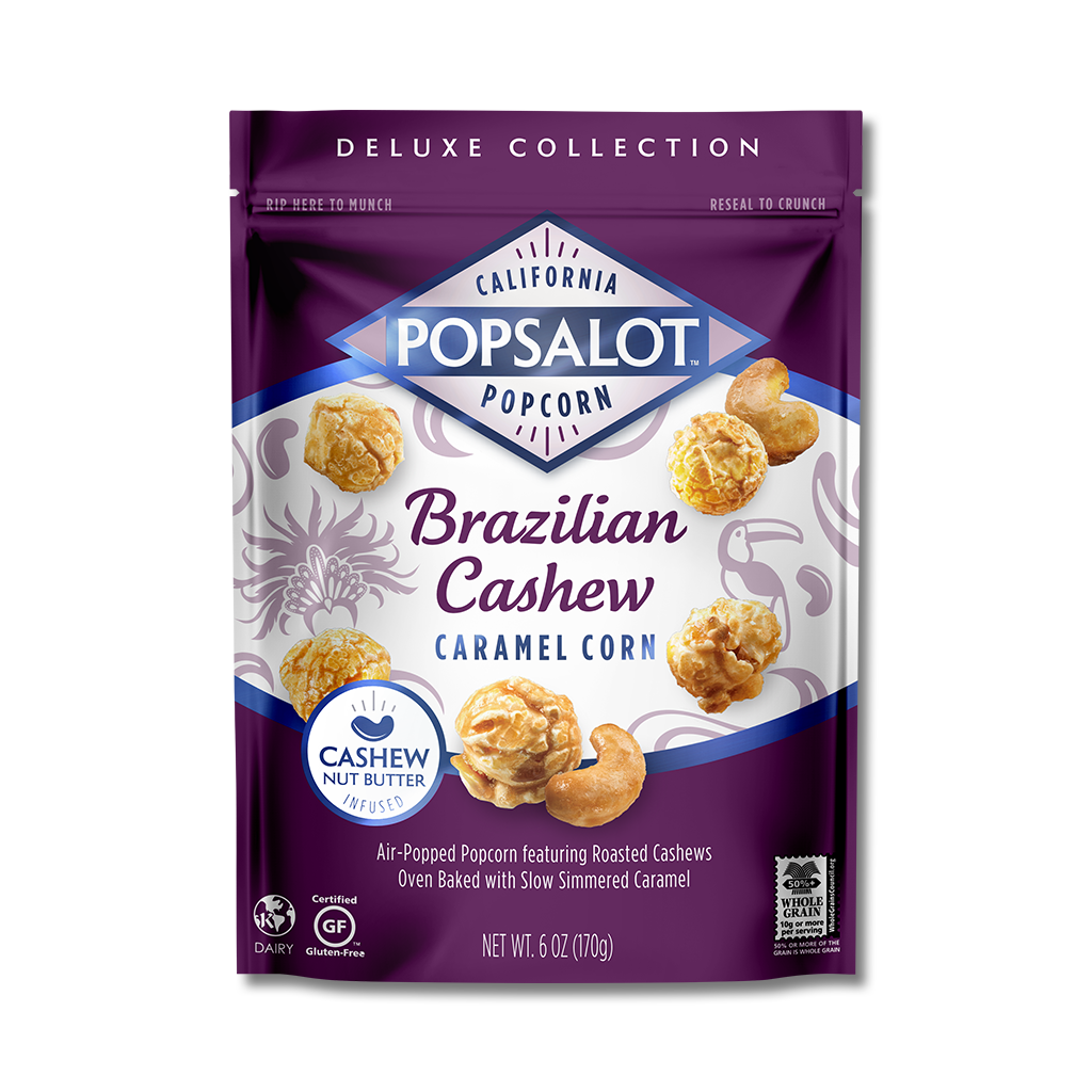 California Popsalot Popcorn Brazilian Cashew Caramel Popcorn